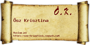 Ősz Krisztina névjegykártya